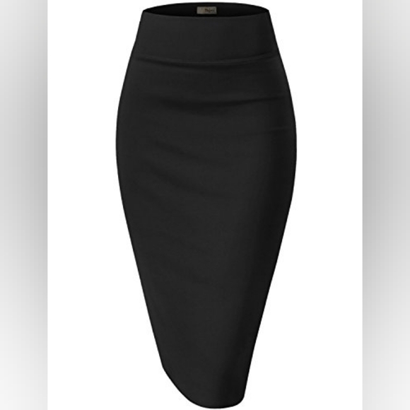 HYBRID & COMPANY premium Nylon Ponte Stretch High Waist Pencil Skirt NWT - Picture 2 of 10